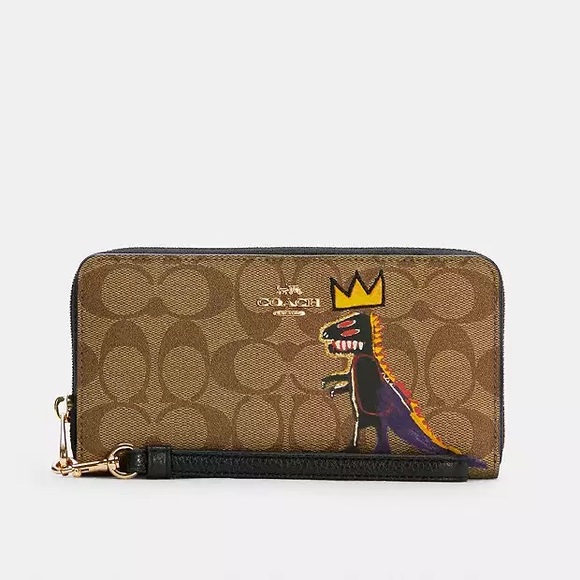 Coach X Jean Michel Basquiat Long Zip Around Wallet in Signature Canvas NWT - Picture 1 of 8